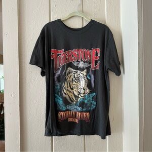 NEW SPELL BLK PRINT BOYFRIEND T SHIRT TOP WOW L